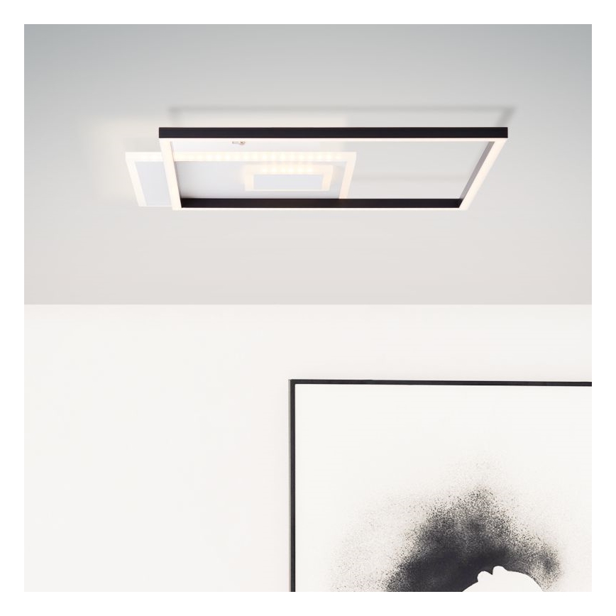 Brilliant - LED Zatemnitvena stropna svetilka IORGO LED/40W/230V 3000K 43,5x43,5 cm bela/črna