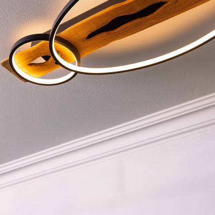 Brilliant - Zatemnljivo LED stropno svetilo PIRUS LED/30W/230V 30x70 cm iz kavčukovega lesa
