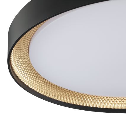 Brilliant - Zatemnljivo stropno svetilo WALDO LED/36W/230V 3000-6500K pr. 48,5 cm črna/zlata + daljinski upravljalnik