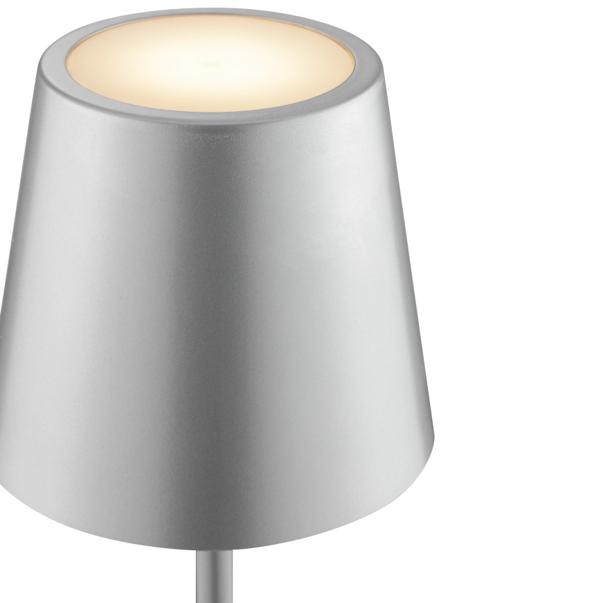 Brilliant - LED Zatemnljiva polnilna namizna zunanja svetilka na dotik ELORA LED/2,5W/5V 2700K 2600 mAh IP44 srebrna