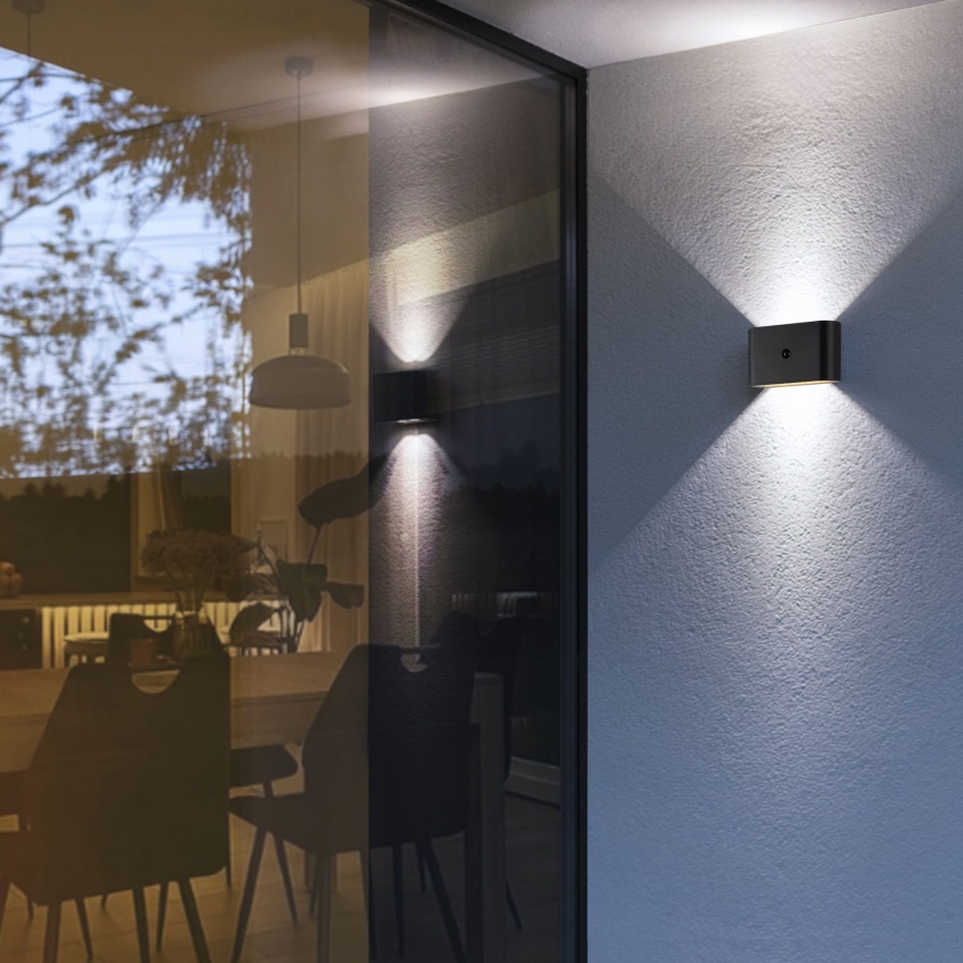 Brilliant - LED Zunanja polnilna stenska svetilka s senzorjem XINO LED/3W/5V 3600 mAh IP44 črna