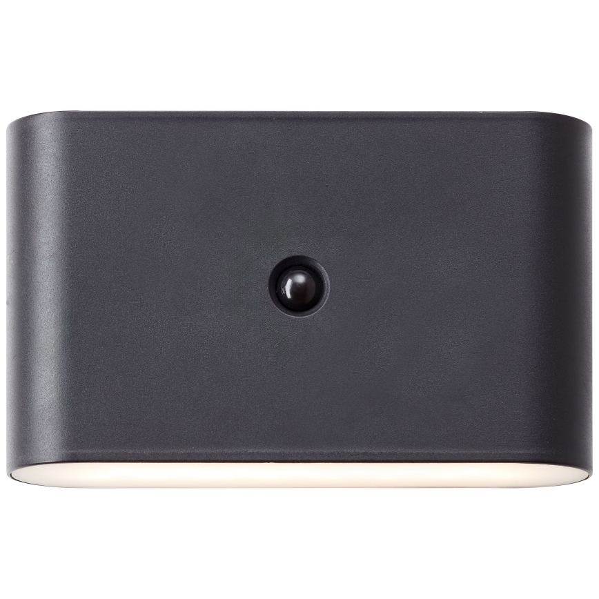 Brilliant - LED Zunanja polnilna stenska svetilka s senzorjem XINO LED/3W/5V 3600 mAh IP44 črna