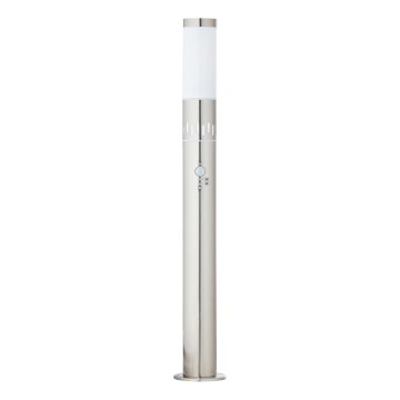 Brilliant - LED Zunanja svetilka s senzorjem LEIGH LED/0,9W/230V + 1xE27/11W 80 cm IP44 sijajni krom