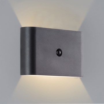 Brilliant - LED Zunanji polnilna stenska svetilka s senzorjem XINO LED/3W/5V IP44 črna