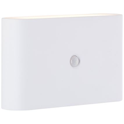 Brilliant - LED Zunanji polnilna stenska svetilka s senzorjem XINO LED/3W/5V IP44 bela