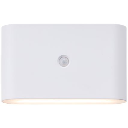 Brilliant - LED Zunanji polnilna stenska svetilka s senzorjem XINO LED/3W/5V IP44 bela