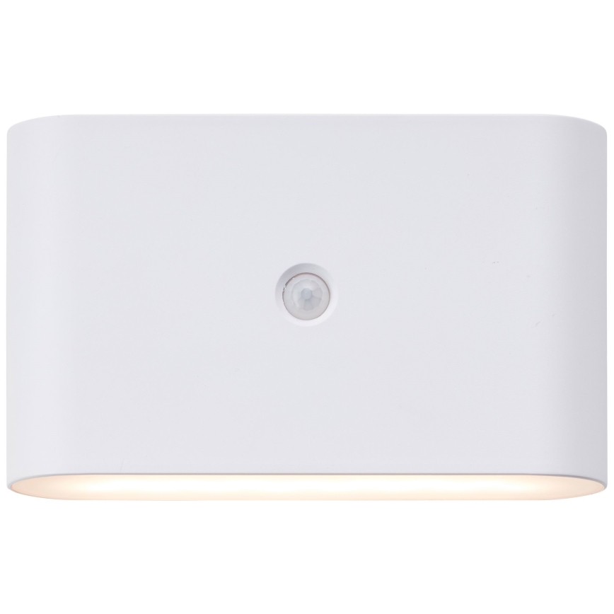 Brilliant - LED Zunanji polnilna stenska svetilka s senzorjem XINO LED/3W/5V IP44 bela