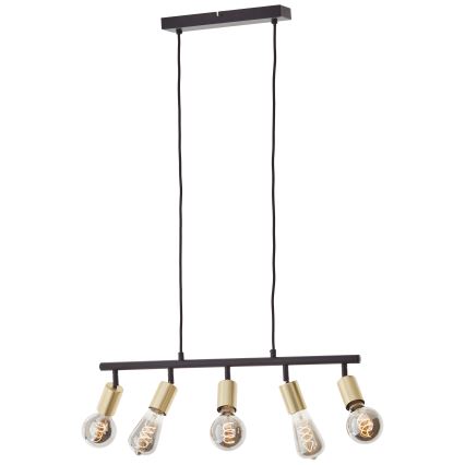 Brilliant - Lestenec na kablu 5xE27/28W/230V črna/medenina