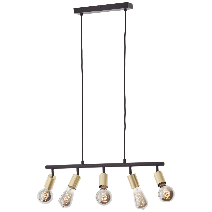 Brilliant - Lestenec na kablu 5xE27/28W/230V črna/medenina