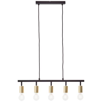 Brilliant - Lestenec na kablu 5xE27/28W/230V črna/medenina