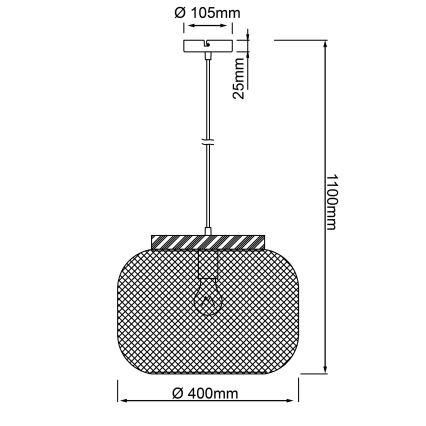 Brilliant - Lestenec na kablu GIADA, 1x E27/40W/230V, premer 39 cm, siva