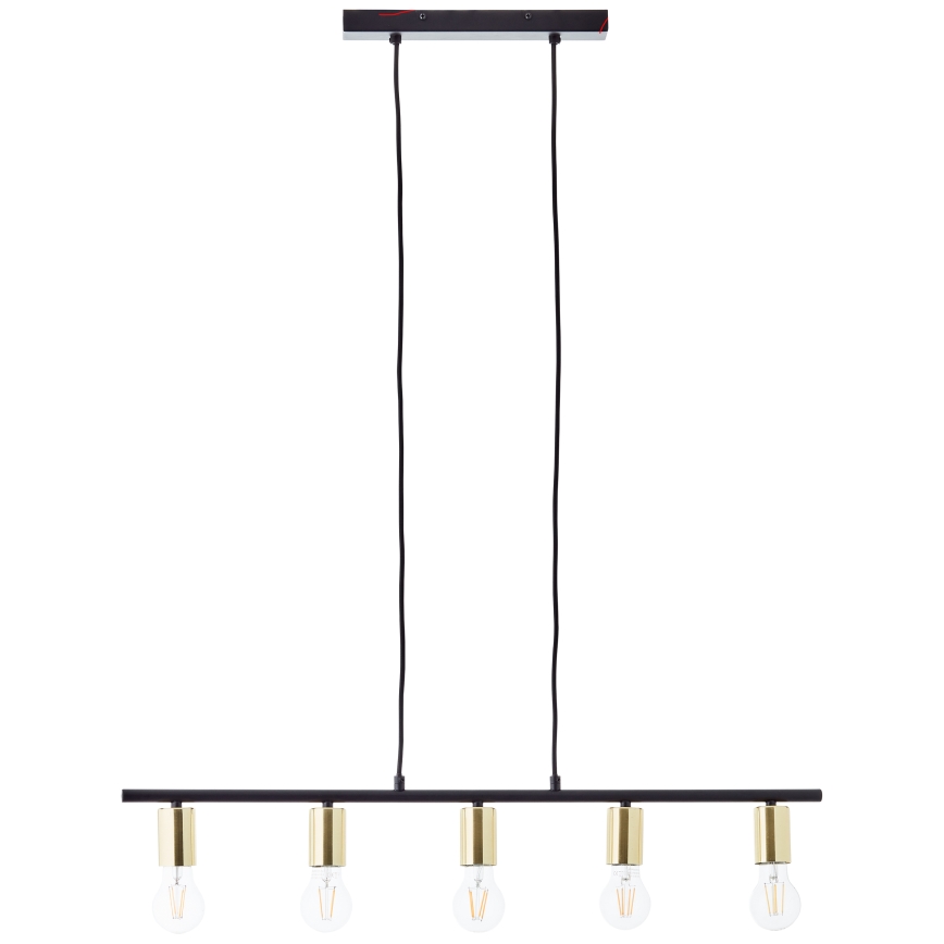 Brilliant - Lestenec na kablu KERRY 5xE27/40W/230V črna/medenina