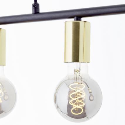 Brilliant - Lestenec na kablu KERRY 5xE27/40W/230V črna/medenina