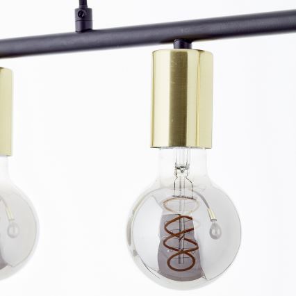 Brilliant - Lestenec na kablu KERRY 5xE27/40W/230V črna/medenina