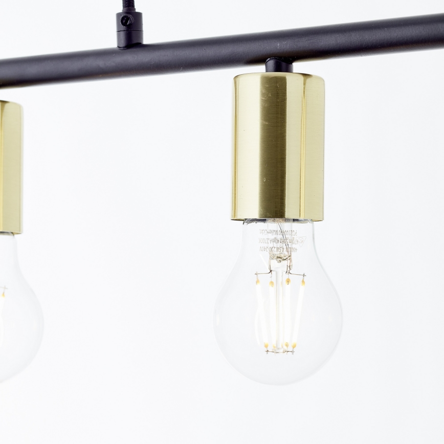 Brilliant - Lestenec na kablu KERRY 5xE27/40W/230V črna/medenina