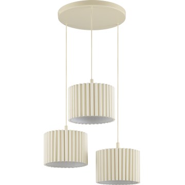 Brilliant - Lestenec na kablu VELIN 3xE27/20W/230V, premer 61 cm, kremna