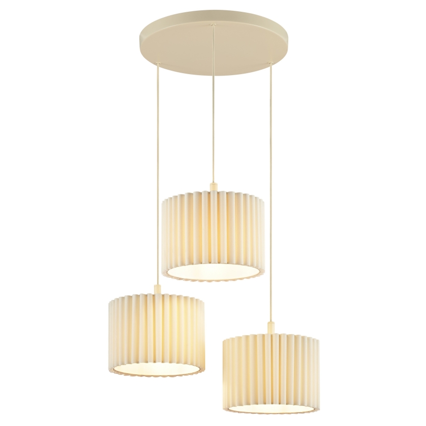 Brilliant - Lestenec na kablu VELIN 3xE27/20W/230V, premer 61 cm, kremna