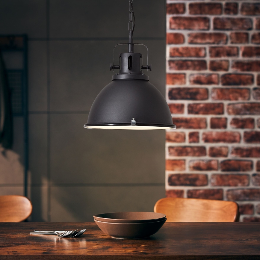 Brilliant - Lestenec na verigi JESPER GLAS 1xE27/60W/230V črn