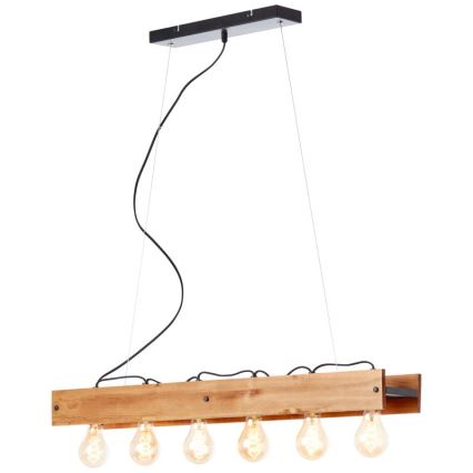 Brilliant - Lestenec na vrvici CALANDRA 6xE27/42W/230V bor