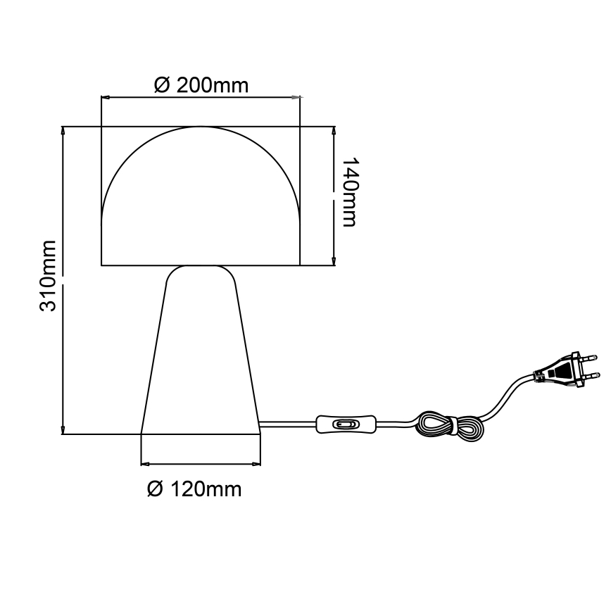 Brilliant - Namizna svetilka NALAM 1xE14/40W/230V črna/pepel - FSC certifikat