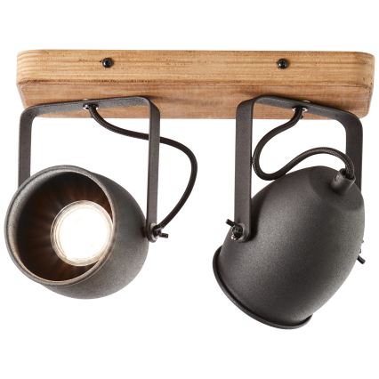 Brilliant - Usmerjena stropna svetilka CROWTON 2xGU10/6W/230V, borovina
