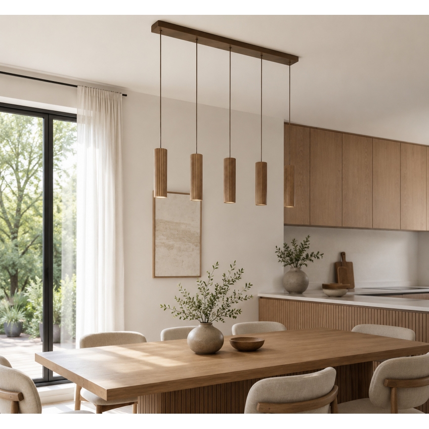 Brilliant - Viseča svetilka LAKEWOOD 5xGU10/10W/230V rjava