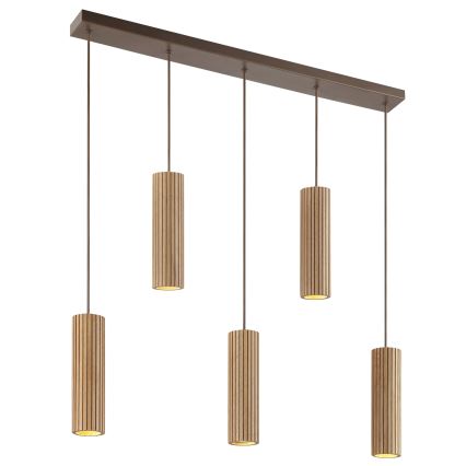 Brilliant - Viseča svetilka LAKEWOOD 5xGU10/10W/230V rjava