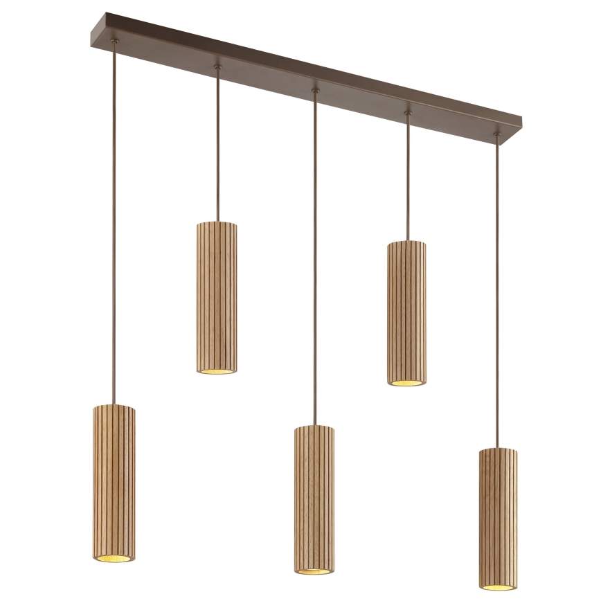 Brilliant - Viseča svetilka LAKEWOOD 5xGU10/10W/230V rjava