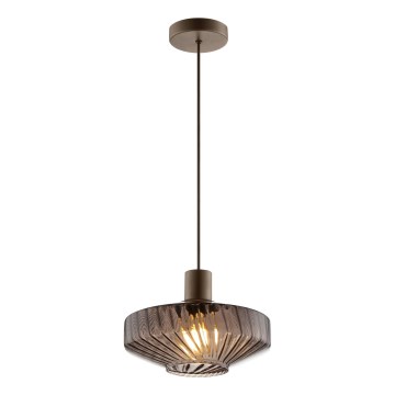 Brilliant - Viseča svetilka na kablu LYN 1xE27/20W/230V Ø 28 cm rjava/dimno rjava