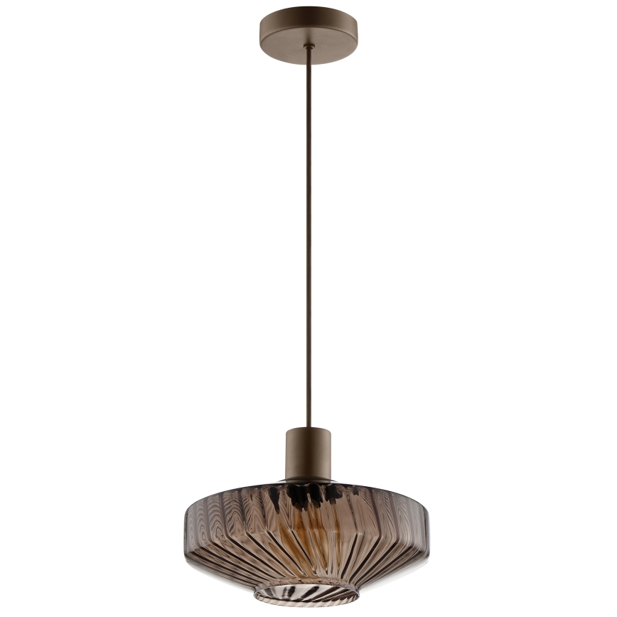 Brilliant - Viseča svetilka na kablu LYN 1xE27/20W/230V Ø 28 cm rjava/dimno rjava