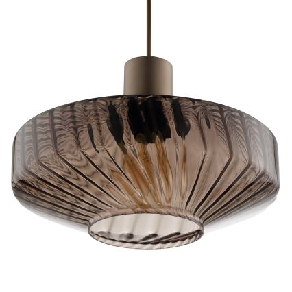 Brilliant - Viseča svetilka na kablu LYN 1xE27/20W/230V Ø 28 cm rjava/dimno rjava