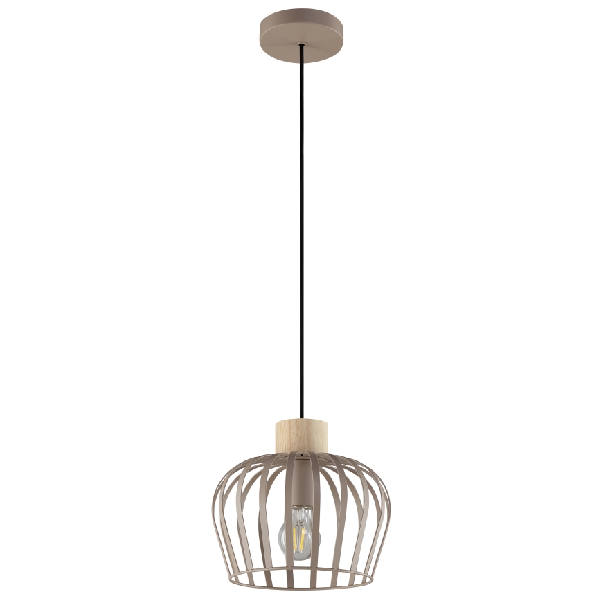 Brilliant - Viseča svetilka na vrvici NORDIC CAGE 1xE27/20W/230V, premer 25 cm, v bež barvi