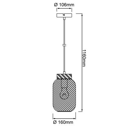 Brilliant - Viseči lestenec na sajli GIADA 1xE27/40W/230V Ø 16 cm siva