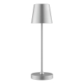 Brilliant - Zatemnjevalna polnilna LED namizna svetilka na dotik za zunanjo uporabo ELORA LED/2,5W/5V 2700K 2600 mAh IP44 srebrna