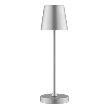 Brilliant - Zatemnjevalna polnilna LED namizna svetilka na dotik za zunanjo uporabo ELORA LED/2,5W/5V 2700K 2600 mAh IP44 srebrna
