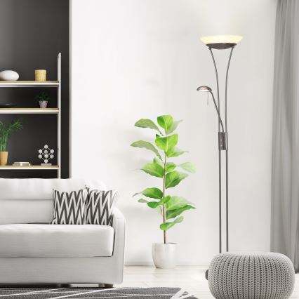 Brilliant - Zatemnjiva LED stoječa svetilka FINN 2xLED/13W/230V mat krom