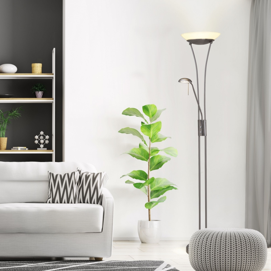 Brilliant - Zatemnjiva LED stoječa svetilka FINN 2xLED/13W/230V mat krom