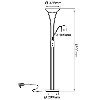 Brilliant - Zatemnjiva LED stoječa svetilka FINN 2xLED/13W/230V mat krom