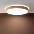 Brilliant - zatemnljivo LED stropno svetilo SLIMLINE LED/60W/230V 3000-6500K, premer 45 cm, iz kavčukovega lesa + daljinski upravljalnik