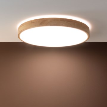 Brilliant - zatemnljivo LED stropno svetilo SLIMLINE LED/60W/230V 3000-6500K, premer 45 cm, iz kavčukovega lesa + daljinski upravljalnik