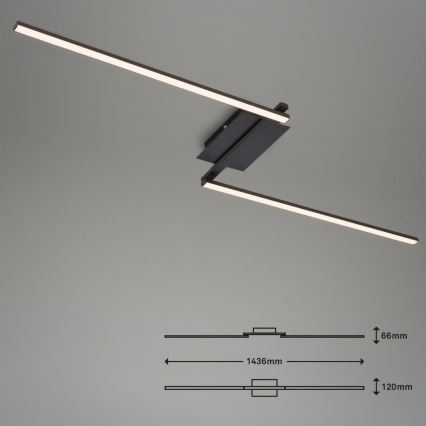 Brilo 3500-015 - LED Nadgradni lestenec STAFF 2xLED/6W/230V črna