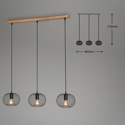 Brilo 4037-035 - Lestenec na kablu WINKI 3xE27/40W/230V