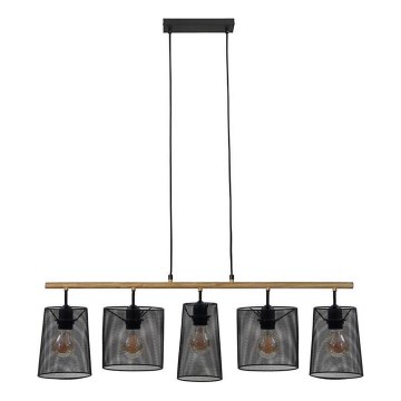 Brilo 4078-054 - Viseči lestenec na kablu WOOD & STYLE 5xE27/60W/230V