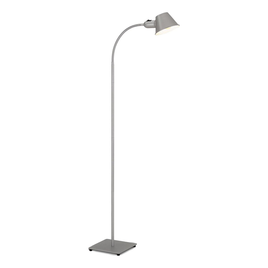 Brilo - Fleksibilni talna svetilka 1xE27/10W/230V srebrna