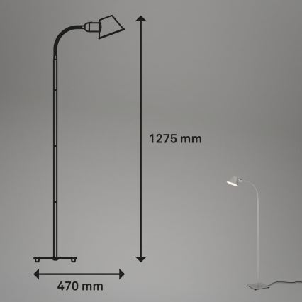 Brilo - Fleksibilni talna svetilka 1xE27/10W/230V srebrna