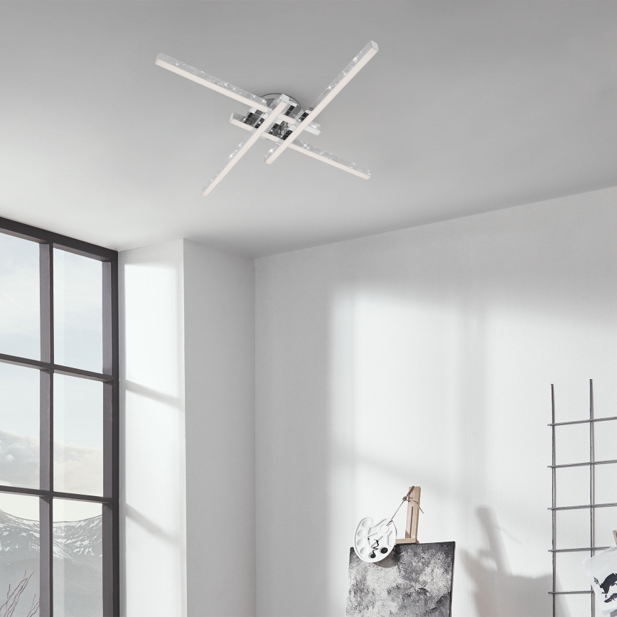 Brilo - LED Nadgradni lestenec REY 4xLED/5W/230V sijoči krom