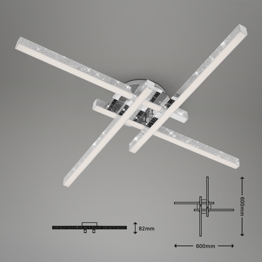 Brilo - LED Nadgradni lestenec REY 4xLED/5W/230V sijoči krom