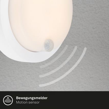 Brilo - LED polnilna zunanja stenska svetilka s senzorjem LED/4W/5V 4400 mAh IP44 bela