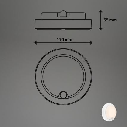 Brilo - LED polnilna zunanja stenska svetilka s senzorjem LED/4W/5V 4400 mAh IP44 bela