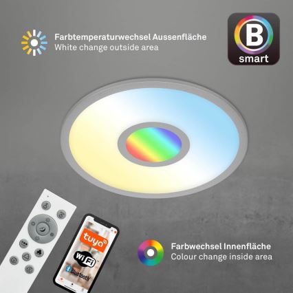 Brilo - LED RGB Zatemnitvena stropna svetilka CENTRO LED/24W/230V 2700-6500K Wi-Fi Tuya + Daljinski upravljalnik
